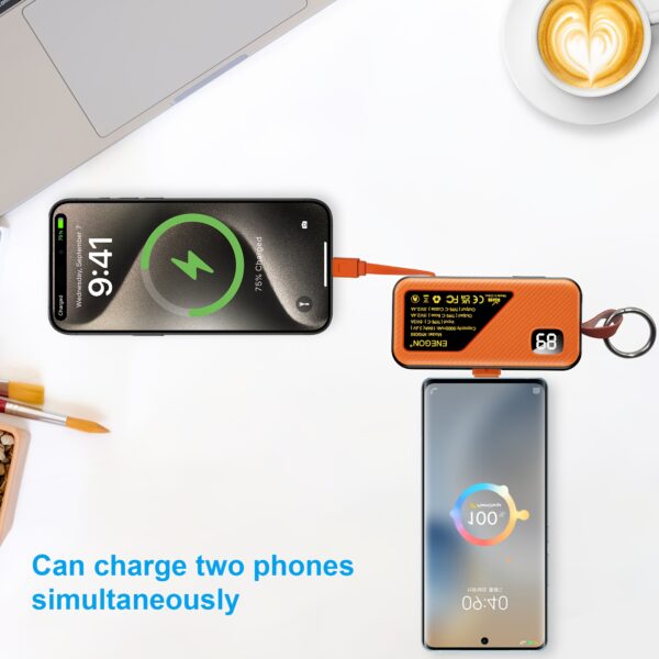 2-Pack 5000mAh Mini Power Bank, Ultra-Compact Portable Charger with Foldable USB-C Port & 12W Super-Fast Charging, Dual USB-C Output External Battery for iPhone, Samsung, iPad, AirPods - Perfect Travel Gift & Emergency Backup Kit, Onthego Charging, Compac - Image 8